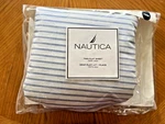 Twin Flat Sheet Board Room Nautical Stripe Blue White New 100% Cotton. Fixed Price $10.00.