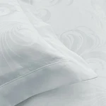 New Yves Delorme Nymphe Queen Flat Sheet 94X116" Jacquard Feathers Border France. Fixed Price $229.00.