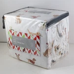 Martha Stewart Christmas Holiday Festive Dogs Cotton Flannel King Sheet Set. Fixed Price $150.00.