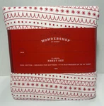 Wondershop Twin Flannel Sheet Set Holiday Red/white Cotton Bedding - 3 Pcs. Fixed Price $18.99.