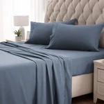 Sleep Zone Nanotex Super Soft Cooling Bed Sheets Set Twin, Flint Blue. Fixed Price $35.09.