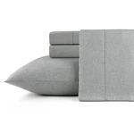 Pointehaven Flannel Deep Pocket Set - Oversized Flat Sheet, Full, Heather Gray. Fixed Price $58.00.