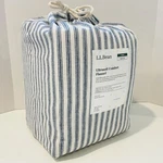 L.l. Bean Ultrasoft Comfort Flannel Queen Sheet Set Mariner Blue Stripe. Fixed Price $109.85.