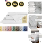 Cotton Percale Sheets Queen Size Bed Linen White Deep Pocket 4 Pieces. Fixed Price $88.50.