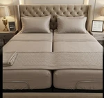 New Luxclub Split King Bed Sheet Set Beige Microfiber 2 Fitted 1 Flat. Fixed Price $30.00.