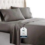 Hc Collection Bed Sheets Set With Pillowcases, Hotel Queen, 02 - Gray. Fixed Price $48.25.