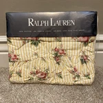 New! Ralph Lauren *full Flat Sheet Sophie Stripes Floral Yellow. Fixed Price $59.00.