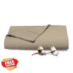 Pizuna King Taupe Cotton Flat Sheet 400 Tc. Fixed Price $78.29.