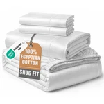 California King Sheet 100% Egyptian Cotton Soft Luxury White Lane Linen Sets. Fixed Price $179.99.