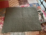 Pottery Barn Pick Stitch Quilted Standard Sham Loden Green Linen Cotton. Fixed Price $39.95.