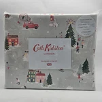 Cath Kidston Queen Sheet Set Snow Day Duckegg Christmas Winter Village Cotton. Fixed Price $86.68.