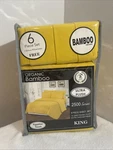 New! 6 Piece Organic Bamboo King Size Sheet Set Yellow - Deep Pockets, Egyptian. Fixed Price $29.00.