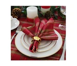 Elrene Home Fashions Shimmering Plaid Holiday Cloth Napkins Set Of 4. Fixed Price $21.99.