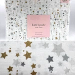 4PC Kate Spade Shimmery Gold Gray Stars Queen Sheet Set Cotton Percale Holidays. Fixed Price $99.99.