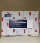 New Tommy Bahama Full Cotton Sheet Set Lobster Striped Coastal Nautical. Fixed Price $62.99.