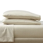 Twin 3-PIECE 300 Thread Count Suzani Almond Biscuit Cotton Sateen Bed Sheet Set. Fixed Price $35.99.