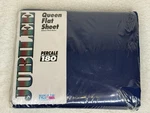 Jubilee Queen Flat Sheet Navy Blue Solid Percale 180 Bedding Made Usa Adults. Fixed Price $22.99.
