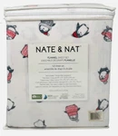 Nate & Full Size Penguins Cotton Flannel Sheet Set - Hats Scarves. Fixed Price $35.00.