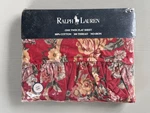 Vtg Ralph Lauren Twin Flat Sheet W/ Ruffle Edge Danielle Red Floral Nip New. Fixed Price $37.99.