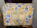 Vintage Laura Ashley Home Charlotte Blue Yellow White Floral Twin Flat Sheet Nos. Fixed Price $32.00.