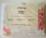 Vtg Jcpenney Twin Fitted Sheet White W/ Rose Jenny Pattern 1980S Nip Nos. Fixed Price $10.00.