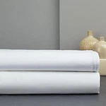 Hudson Park White Italian Cotton Percale Stitch Extra Deep Queen Flat Sheet. Fixed Price $75.00.