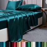 4PCS Satin Set With Deep Pocket Luxury Silk Feel Full Queen King. Fixed Price $27.99.