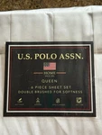 U.s. Polo Assn. Queen 6 Piece Sheet Set White Nwt. Fixed Price $39.99.