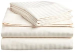 Cream Striped Queen 4 Piece Bed Sheet Set 1000 Thread Count 100% Egyptian Cotton. Fixed Price $81.33.