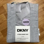 Dkny 4 Piece Sheet Set Queen White/gray Striped Wrinkle Resistant 100% Polyester. Fixed Price $49.99.