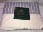 Ralph Lauren Watermill Classic Lavender Stripe King Flat Sheet New. Fixed Price $289.99.
