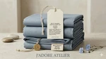 Coyuchi 100% Organic Percale Cotton Cal-king Sheet Set Steel Blue 300TC Gots New. Fixed Price $275.00.