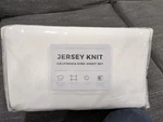 Great Bay Home 4 Piece Jersey Knlt California King Sheet Set, Winter White. Fixed Price $35.00.