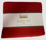 Home Design Red Solid Brushed Microfiber 3-PIECE Sheet Set Size Twin. Fixed Price $13.50.