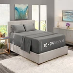 Kitchen King Dark Grey Extra Deep Pocket Size Bed Linen Set Soft Microfiber. Fixed Price $56.09.