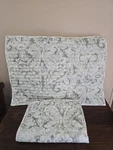 Set Of 2 Martha Stewart Green & White Quilted Floral Standard Pillow Shams. Fixed Price $18.39.