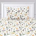 Wild Animals Giraffe, Rhino, Lion Kids Sheet Set Twin, Xl, Full. Fixed Price $28.99.