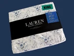 New Ralph Lauren King Sheet Set 4 Pcs 100% Cotton Deep Fit Blue Flowers. Fixed Price $101.64.