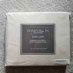Honeymoon 4PC Bed Sheet Set, Full Size, Ivory, Embossed Microfiber. Fixed Price $19.99.