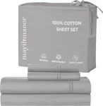 Luxury 100% Natural Cotton King Size Bed Sheets Set - 500 Tc Grey. Fixed Price $84.99.