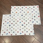 Pottery Barn Kids Nfl Football Logos Gray Grid Standard Pillowcases, Set Of 2. Fixed Price $25.00.