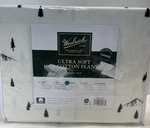Woolrich Ultra Soft 100% Cotton Flannel Sheet Set Black Pine Trees New. Fixed Price $55.00.