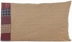 Cotton Pillowcase Set Of 2 Blue Flecks Tan Body Plaid Block Border Millsboro. Fixed Price $34.95.