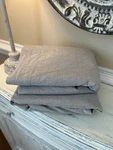 Pottery Barn Teen Mini Stripe Twin/ Xl Fitted & Flat Sheet Only Charcoal. Fixed Price $42.59.