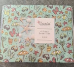 Beach Coastal Summertime Fun Aqua Microfiber Bed Sheet Set -king Nwt Cute. Fixed Price $28.50.