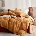 Washed Cotton Duvet Cover Set Bright White Soft Breathable Bedding With Button. Fixed Price $114.99.