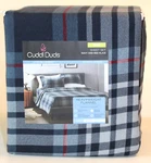 Cuddl Duds Flannel Sheet Set King Navy Red Plaid Nip. Fixed Price $44.95.