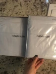 Calvin Klein Queen Sheet Set Light Blue 100% Cotton +two Standard Pillowcases. Fixed Price $299.99.