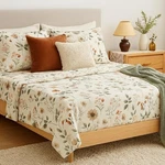 Dadalogy Enchanted Meadow Bed Sheet Set - Floral Harmony Beige, Rose,cal King. Fixed Price $32.00.