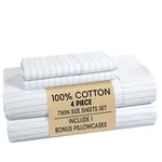 Casa Platino Twin Size Bed Sheets Crisp & Cool Percale Weave 100% Cotton. Fixed Price $56.79.